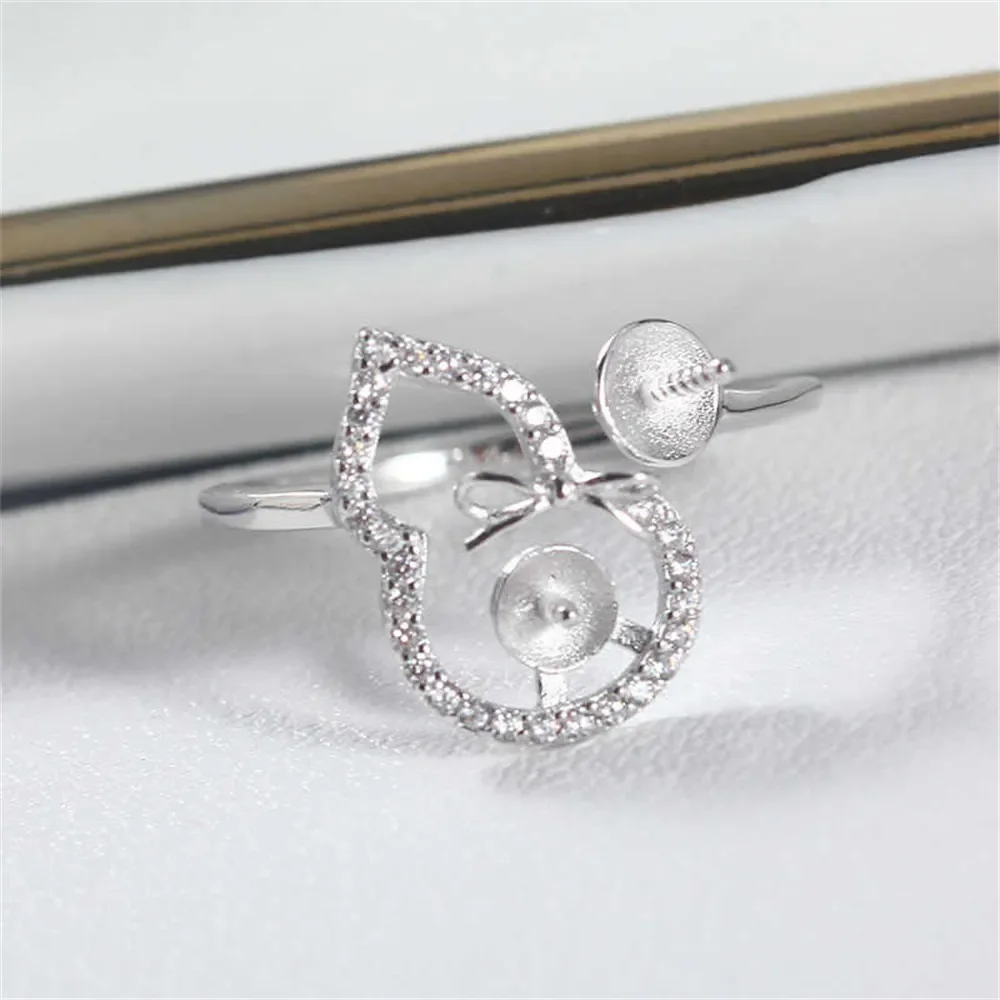 Solid S925 Sterling Silver Pearl Ring Settings Findings & Accessories - for Jewelry Making Bulk Wholesale Craft Supplies 6-8mm