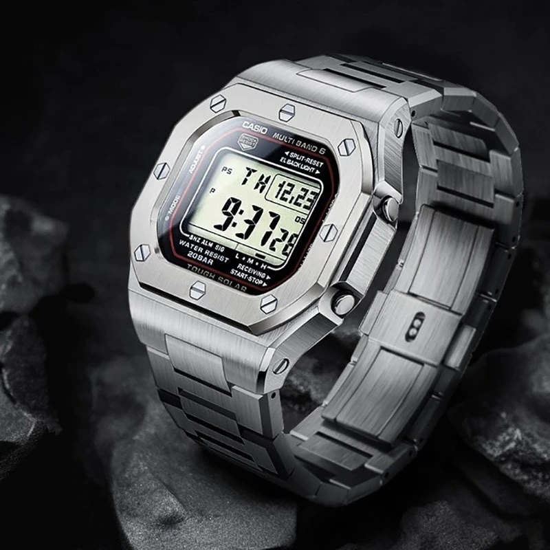 For Casio DW5600 GW-B5600 GW-M5610 Series Stainless Steel Bezel Shell DW-5600 Metal Case and Strap Modification Accessories