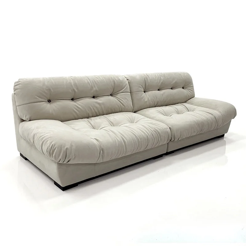 

//Minimalist Modern Elegant Frosted Fabric Filled Modular Straight Bar Wood Legs Living Room Sectional Sofa Skin Friendly Fabric