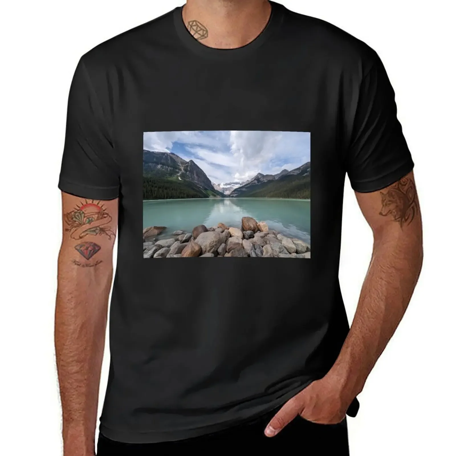 

Lake Louise T-Shirt man clothes customizeds hippie clothes Short sleeve tee mens t shirt graphic