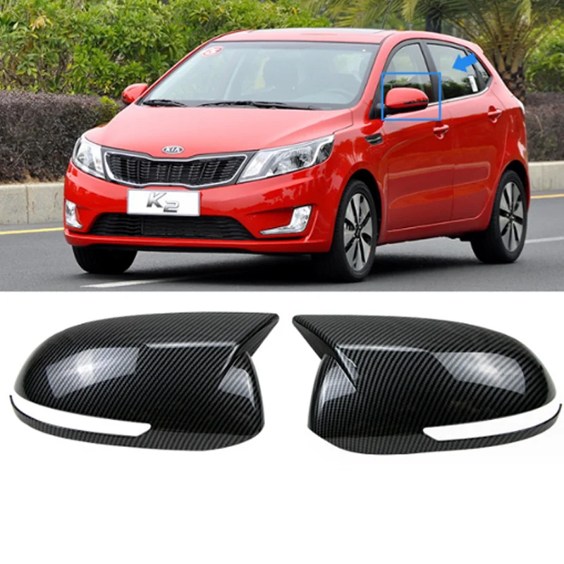 for Kia Rio Pride UB MK3 2016 2012~2017 Car Rearview Side Mirror Cover Wing Cap Exterior Door Rear View Case Trim Accessories