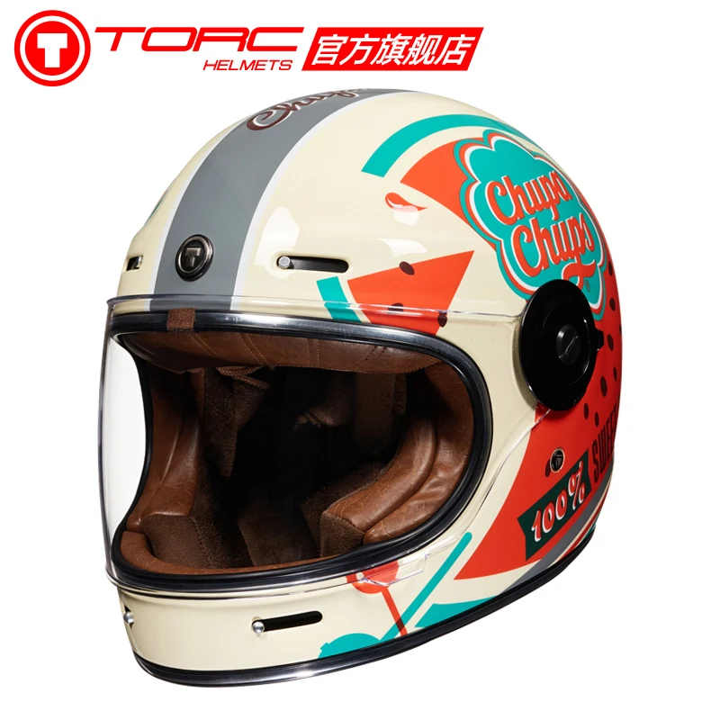 

TORC Motorycle Retro Helmet Men Motorbike Riding Motocross Vintage Full Face Helmets Capacete De Moto