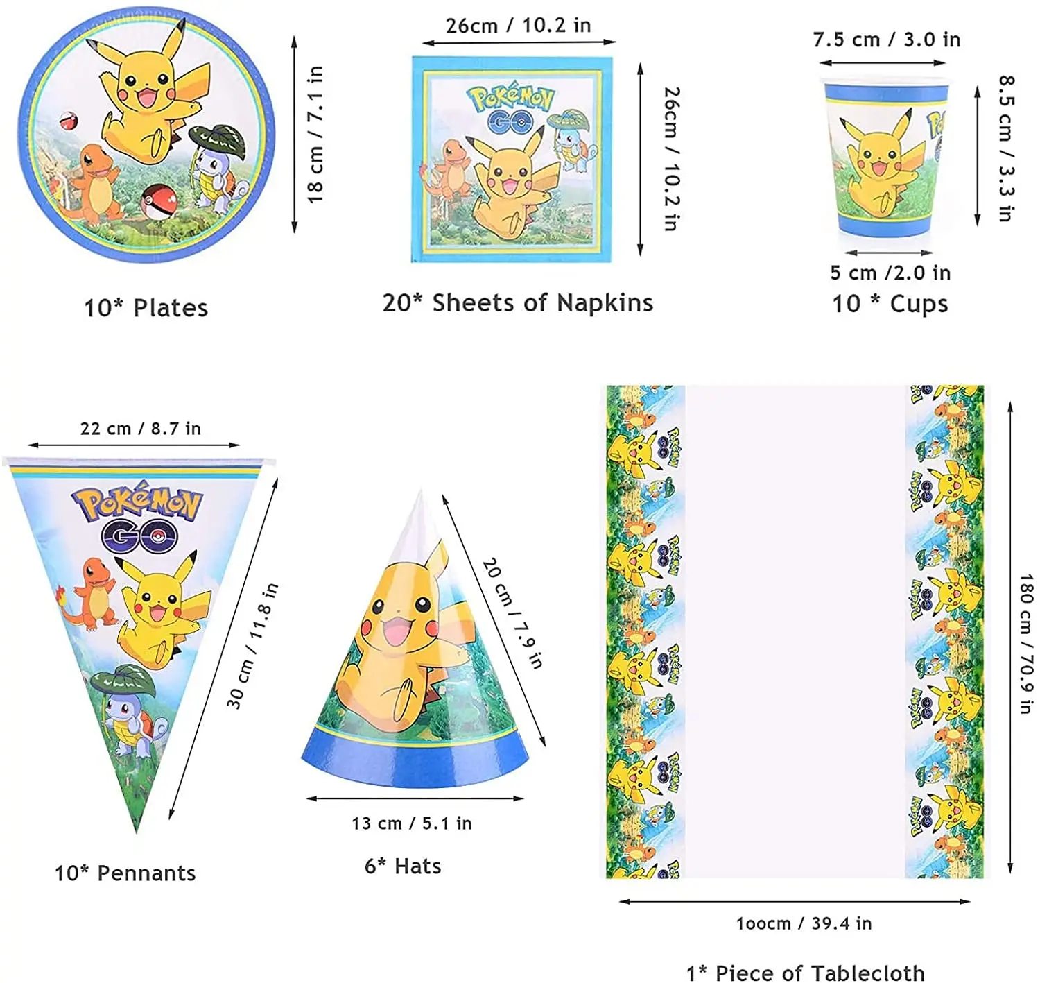 Pokemon Birthday Decorations Boys Girls Pikachu Paper Plates Cups Napkins Tableware Balloons Decor Baby Shower Party Supplies