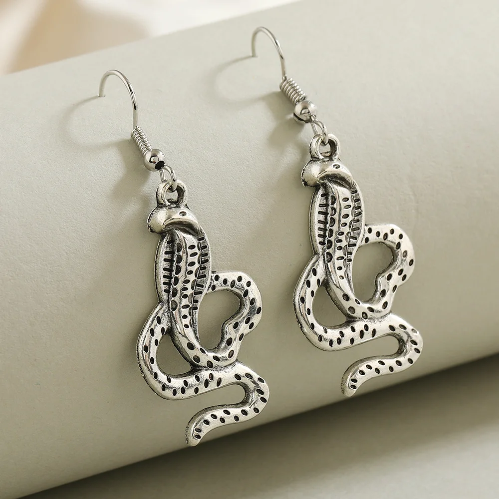 Pendientes colgantes con forma de serpiente, joyería para mujer y niña, regalos de amistad, novedad