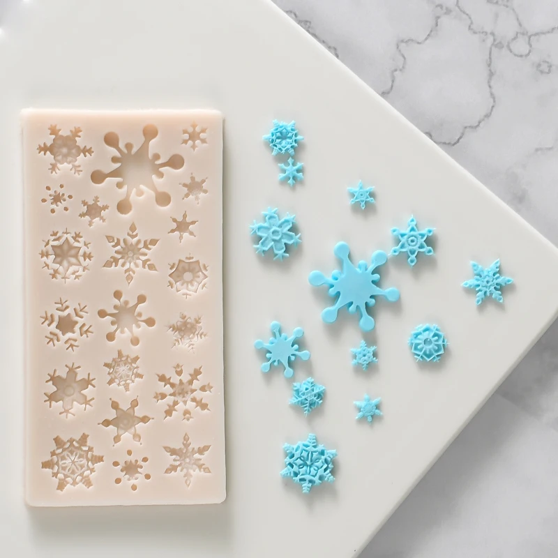 3D Christmas Snowflake Silicone DIY Candy Cookie Fondant Molds Chocolate Mold Kitchen Baking Cake Tools Cake Decorating Tools