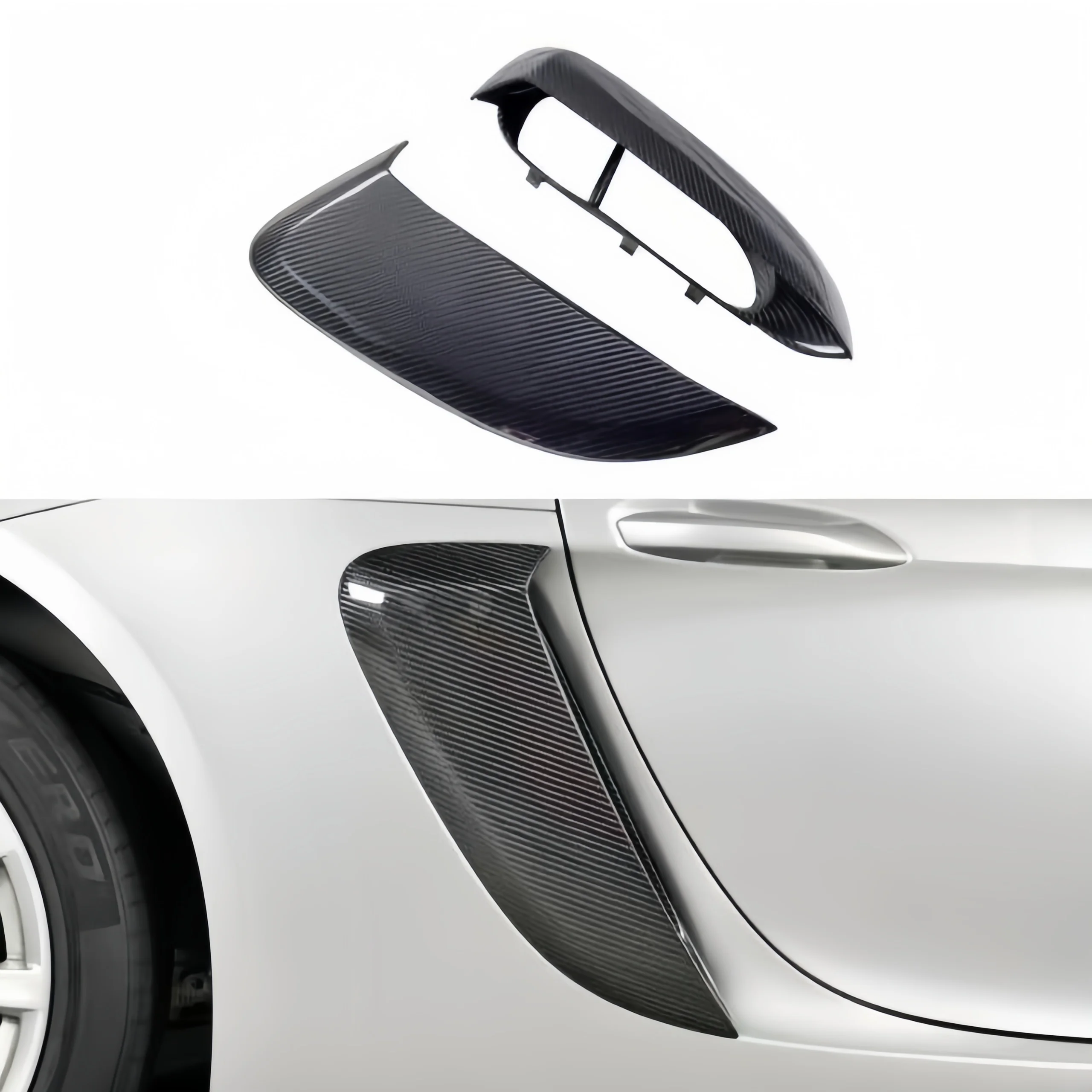 

All-new Upgraded Carbon Fiber Front Grille for 718 RS, 718, 982 Cayman RS with Side Leaf Panel Air Intake Cover (New Model)