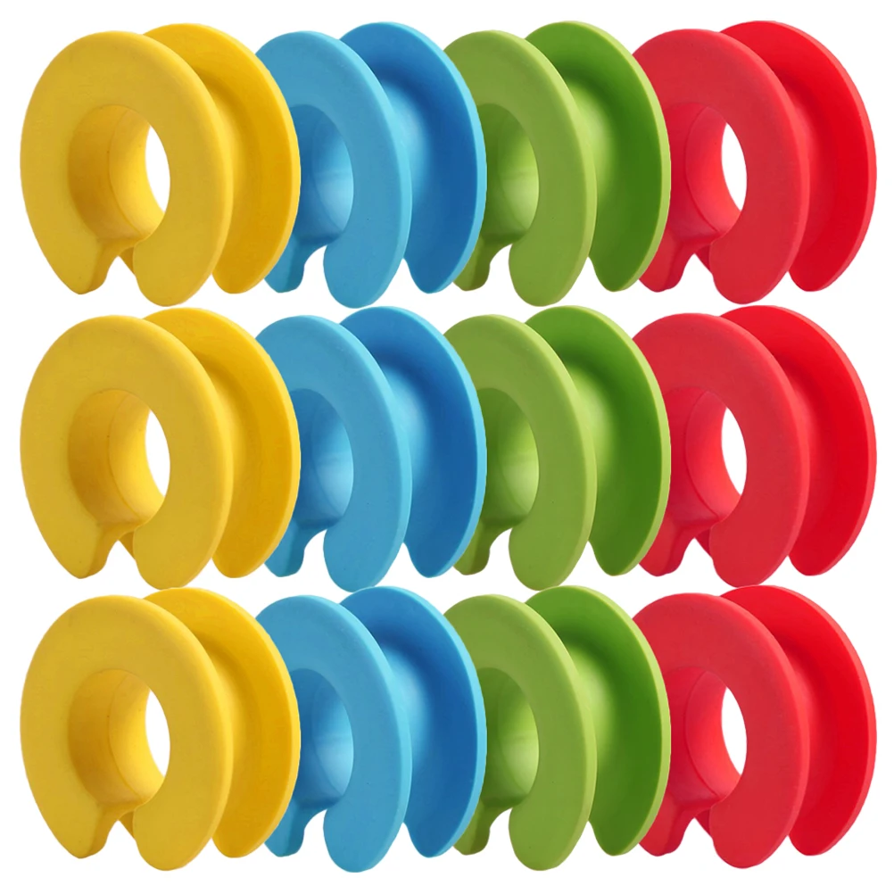

12pcs Windproof Fixing Buckle Non Slip Rings for Closet Rod Hooks Clothes Hangers Coat Buckles Anti Slip Silicone Outdoor