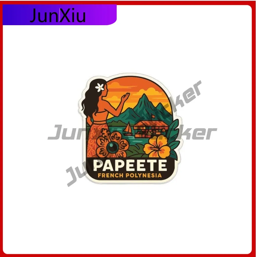 

Papeete French Polynesia City Vacation Sticker Vinyl Scratch-proof Decal Bumper Window Phone Truck Camper Decals Cars X 500 Moto