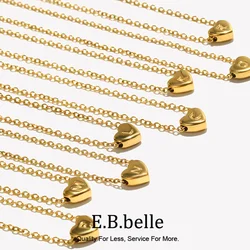 EBbelle Collana minimalista con iniziale d'amore piccolo, gioielli in acciaio inossidabile placcato oro 18 carati, mini collana con ciondolo a forma di cuore