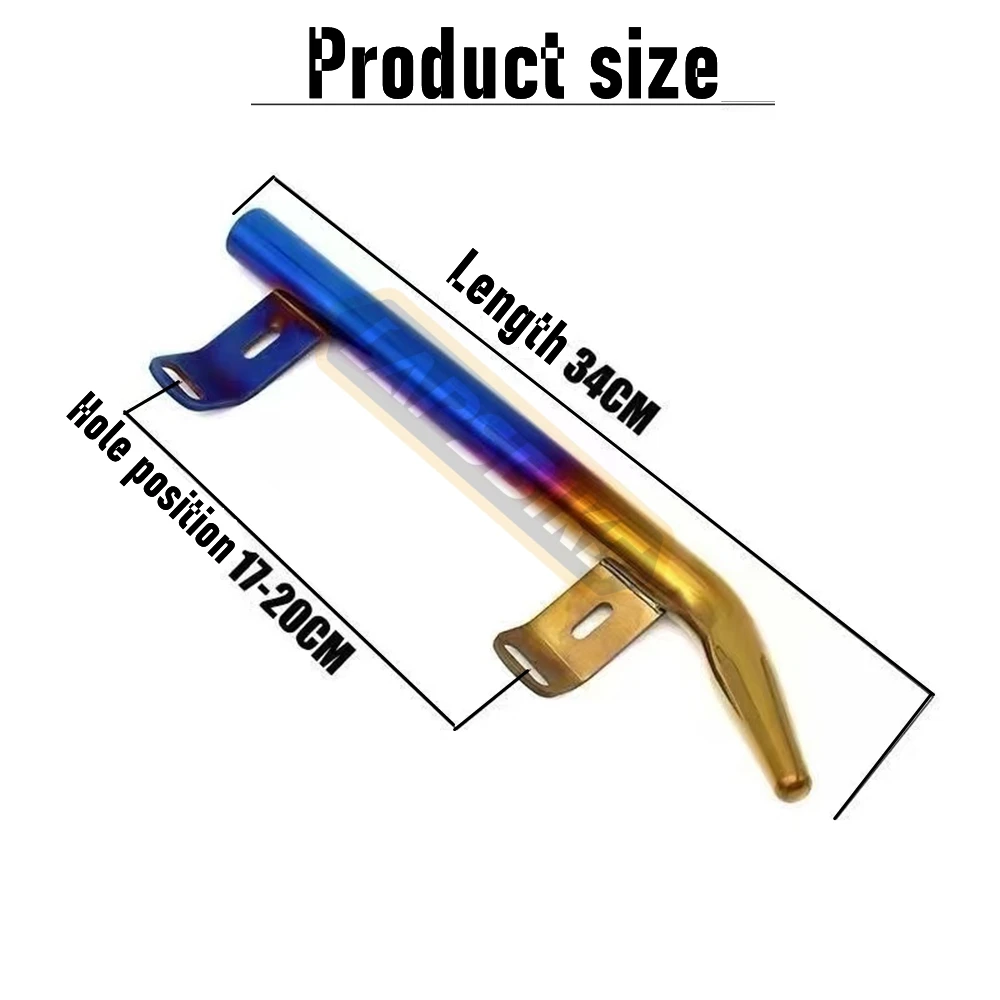 For NIU N1 N1S NQI NGT E-scooter Modified Rear Armrest Metal Tail Wing Burning Titanium 304 Stainless Steel Side Handle Grab Bar