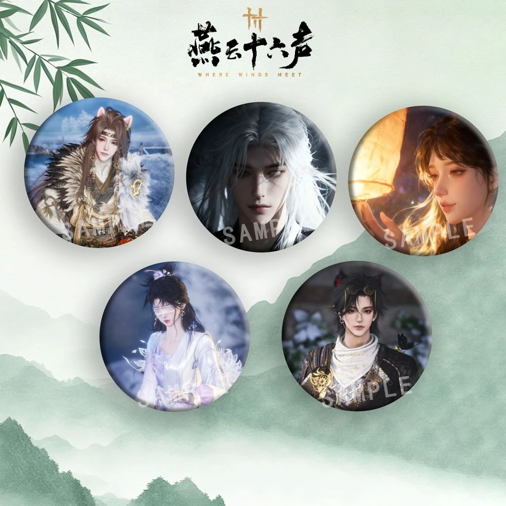 

Where Winds Meet‌ Game Merch Badge Wuxia Game NPC Character Swordman Style Backpack Hat Decorations Pendants Collectible Gift