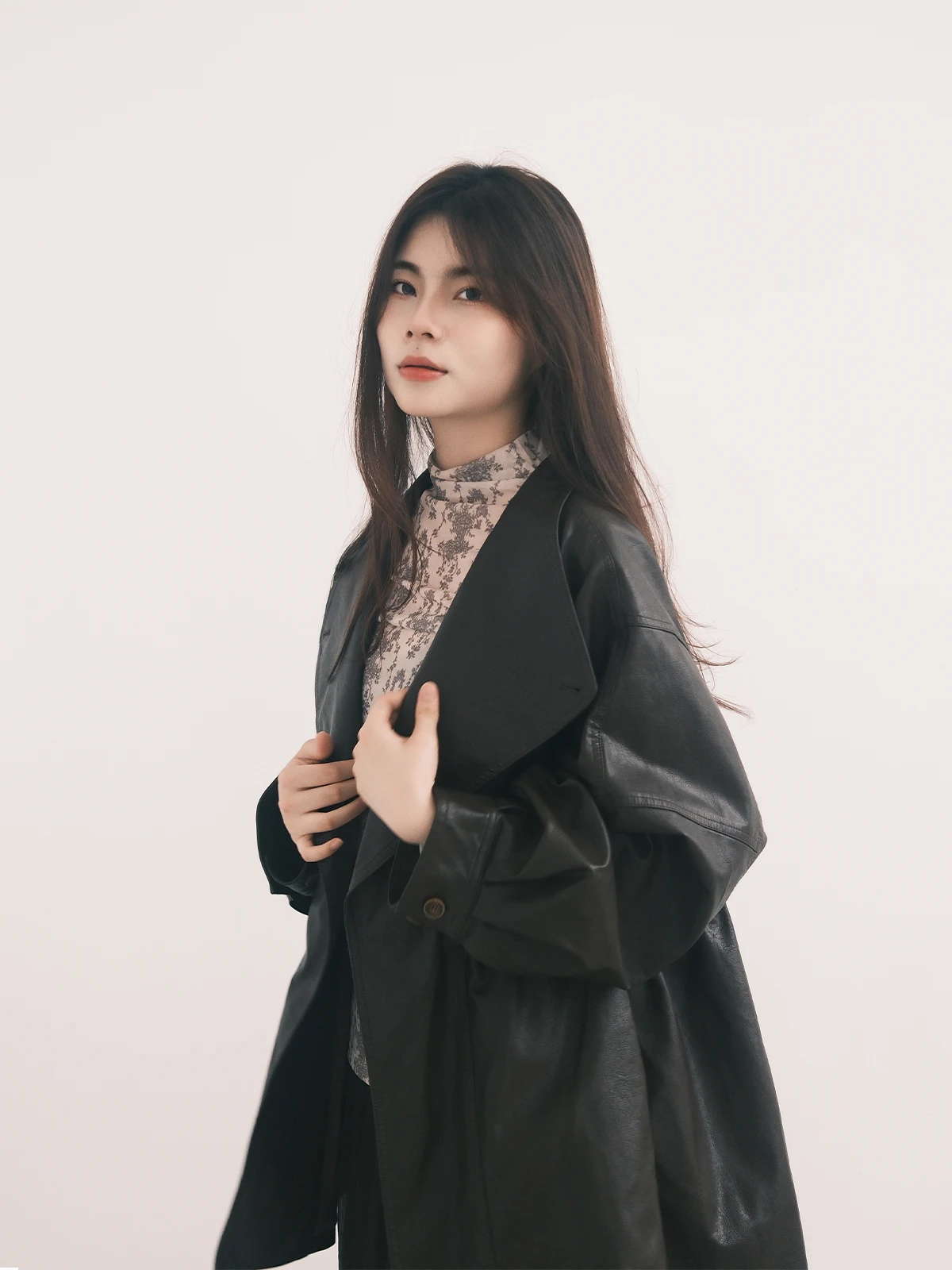 Cappotto Lungo in Pelle PU di Alta Qualità, Stile Cool Street, con Vita Stretta, Novità Autunnale, Capospalla Femminile alla Moda