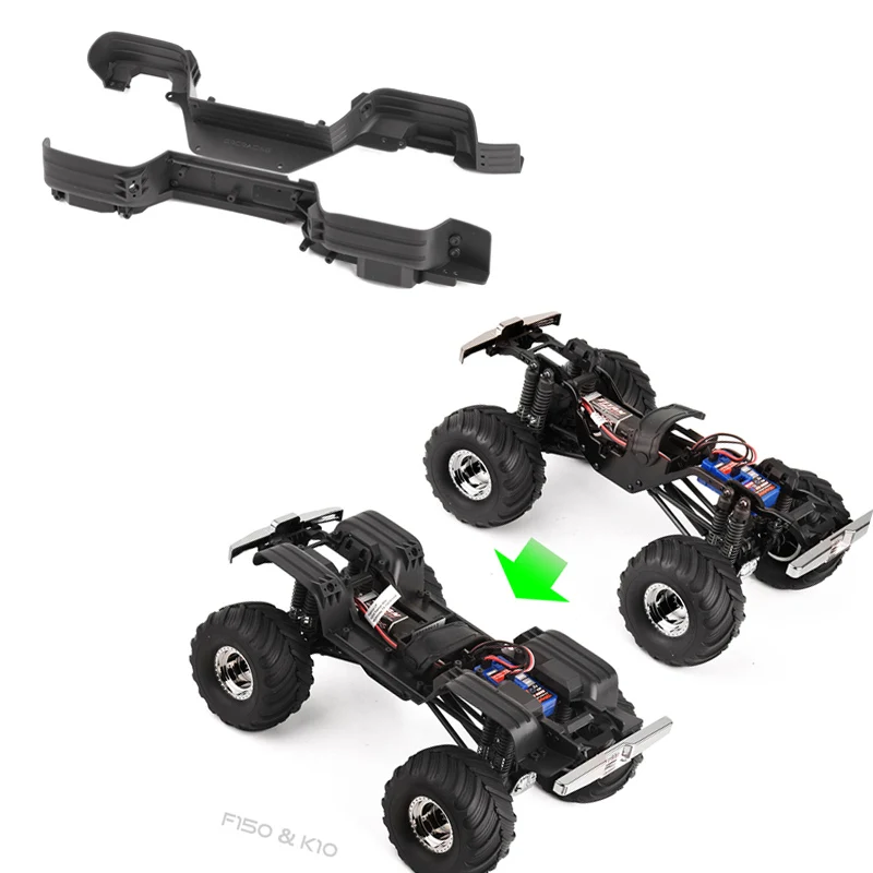 Guardabarros (impresión 3D), cierre de chasis para coche Crawler 1/18 RC Traxxas TRX4MT Ford F150 Chevrolet K10, modificación de marco, piezas de bricolaje