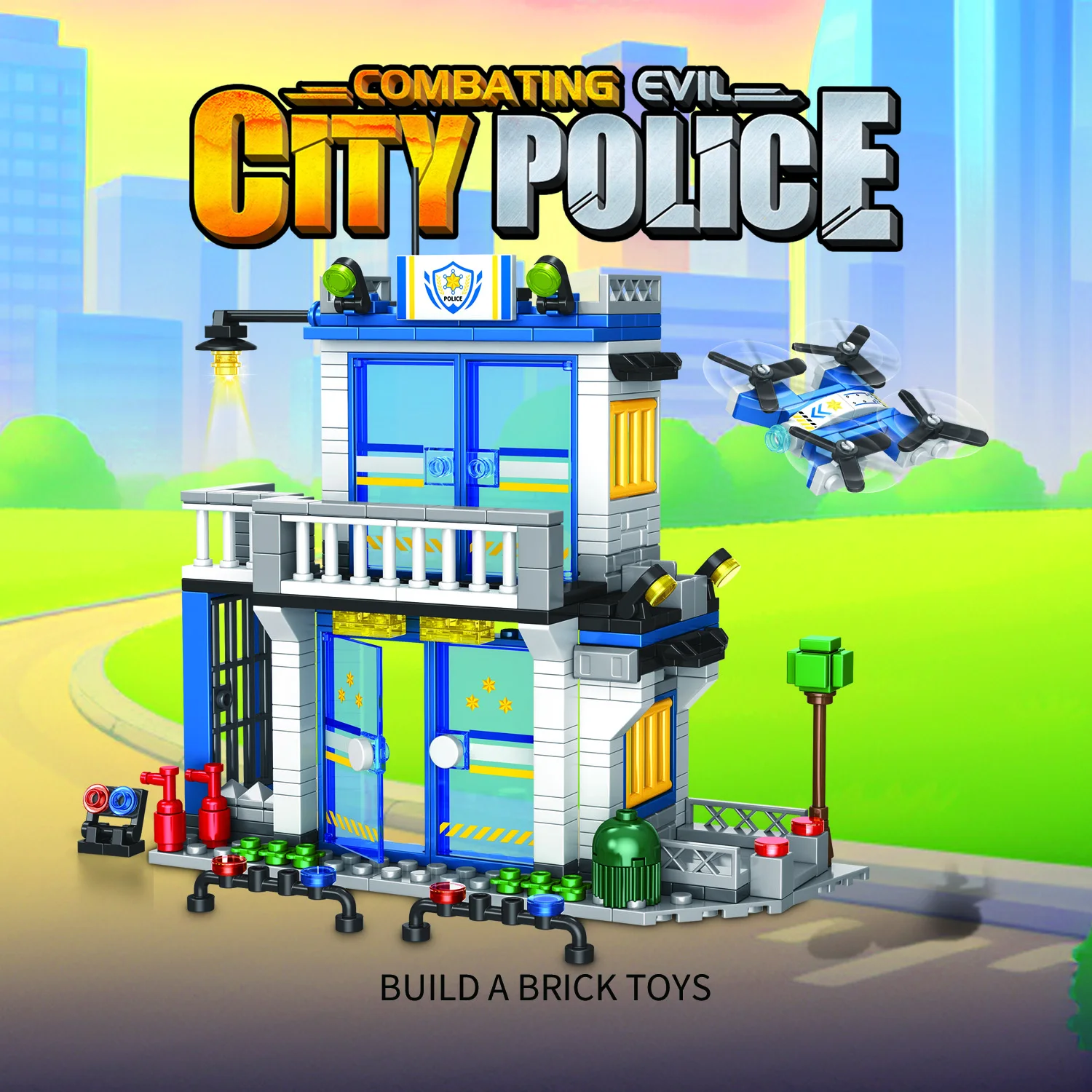 

352 шт., набор строительных блоков для полицейского участка, городская сборка, головоломка, модель игрушки, кирпичи, образование, украшение для рабочего стола, подарки