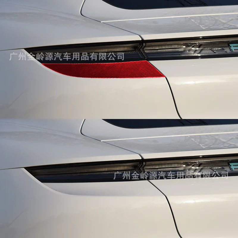 Suitable for 19-22 Porsche taycan car interior modification carbon fiber rear taillight eyebrow decorative stickers