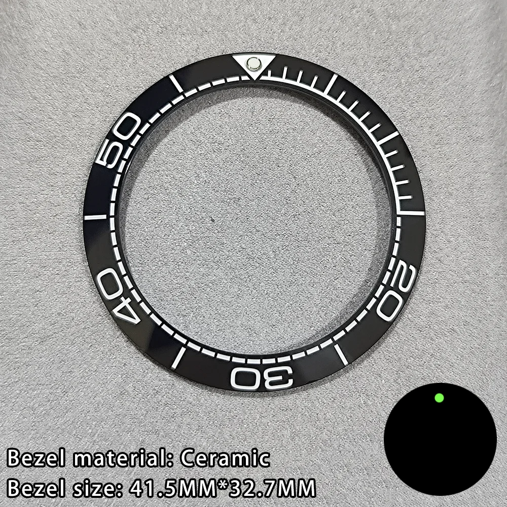 41,5 mm schräger Keramik-/Aluminium-Leuchtringeinsatz für 43 mm Uhrengehäuse-Zubehör, Innendurchmesser 32,7 mm, Lünettenzubehör