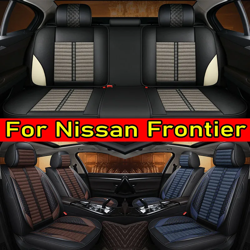 

Чехол на автомобильное сиденье Nissan Frontier, износостойкий чехол на сиденье из искусственной кожи и льна с полной оберткой, четыре сезона