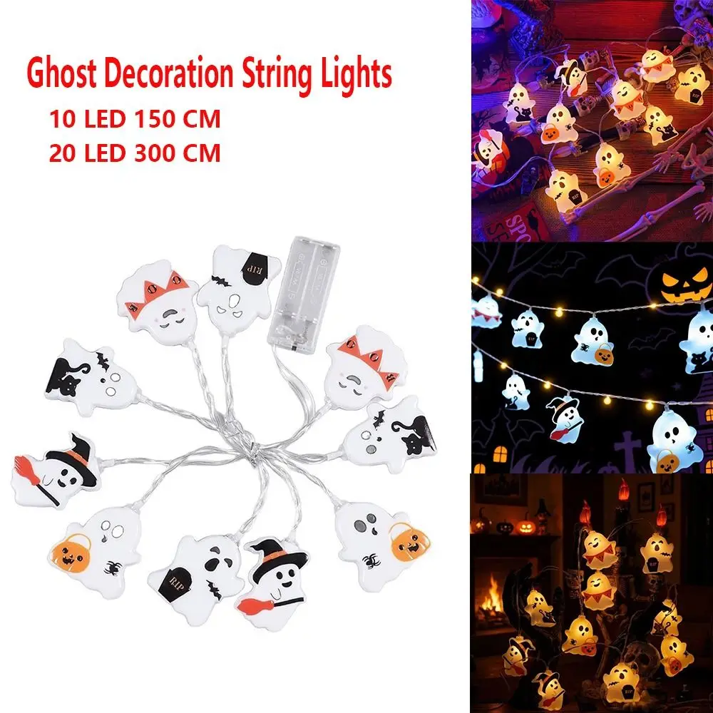 150/300 cm Ghost Decoration String Lights Battery Powered Decorative Light Halloween String Lights 10/20 LED Atmosphere Light