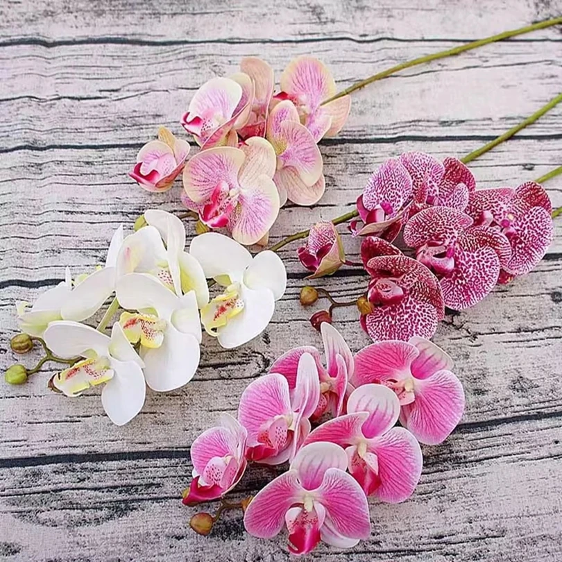 3D Artificial Flowers Plastic Butterfly Orchid Home Vases Table Decor Wedding Outdoor Garden Bride Bouquets DIY Wreaths Gift Box view 5