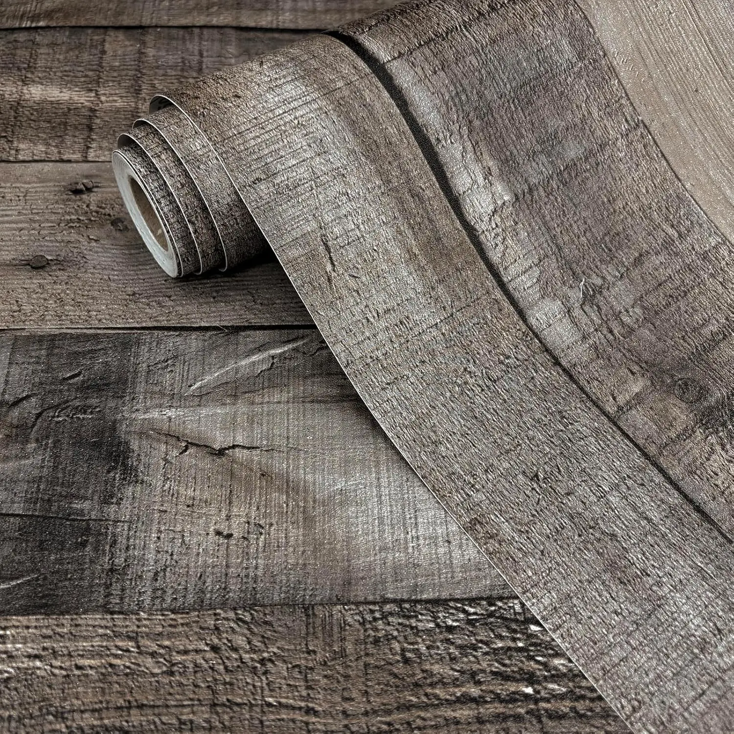 

Shiplap Wood Peel and Stick Wallpaper Gray Wood Contact Paper 17.7”x 590.5” Vintage Wood Wallpaper