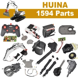 HUINA 1594 594 Excavator Gearbox/ Boom/ Upper cover/ Radio Receiver/ Push Rod/ Rotary/ Bucket Quick Changer Toy 1/14 Model Parts