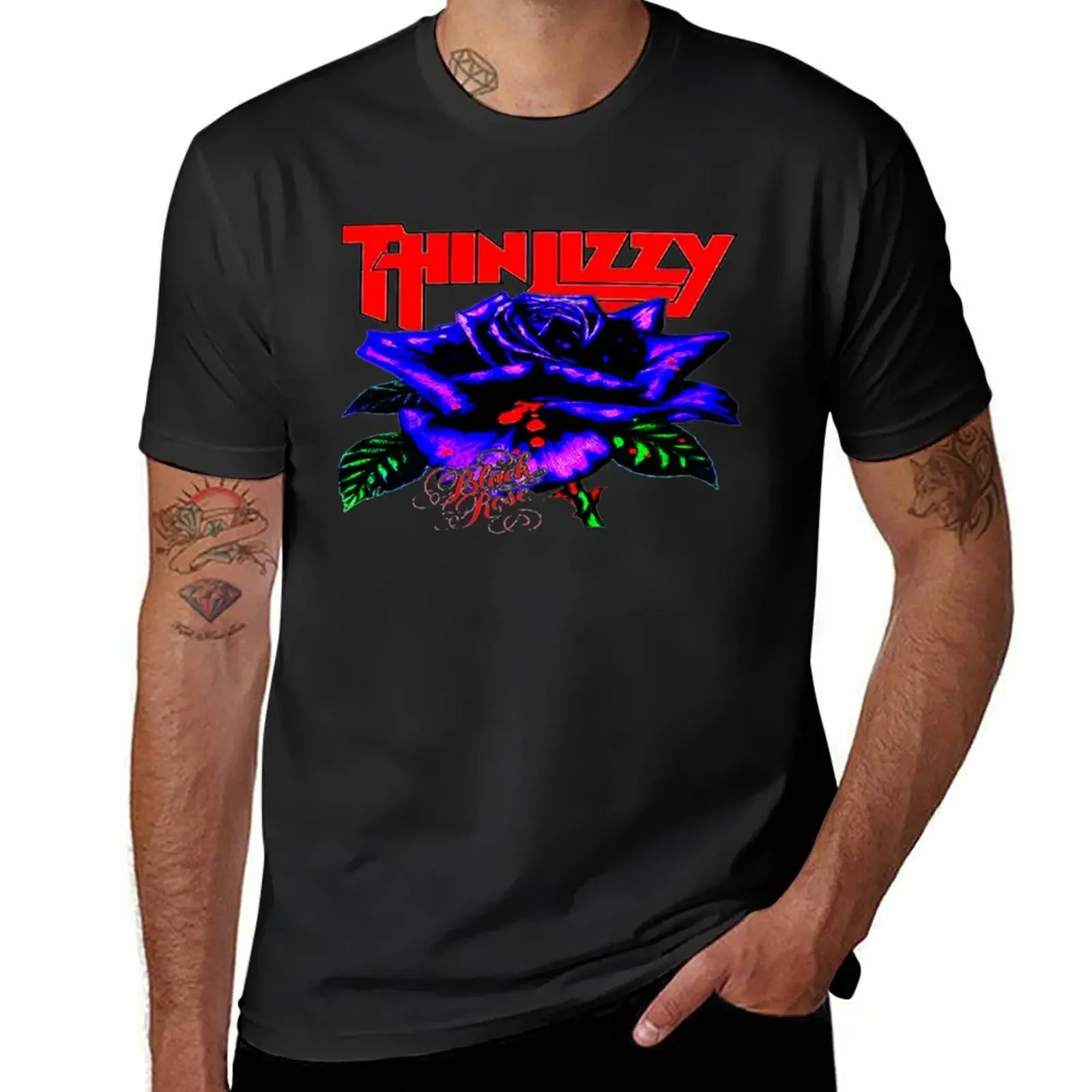 

Thin Lizzy Black Rose 1979 T-Shirt oversized blue archive new edition mens t shirts top quality