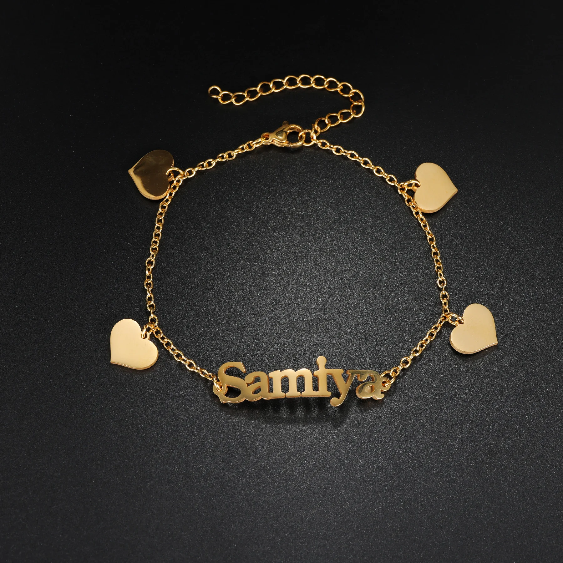 Atoztide اسم مخصص سوار 2 طبقة القلب مجوهرات من صلب لا يصدأ للنساء اليدوية ربط سلسلة شخصية هدية عيد الميلاد #3