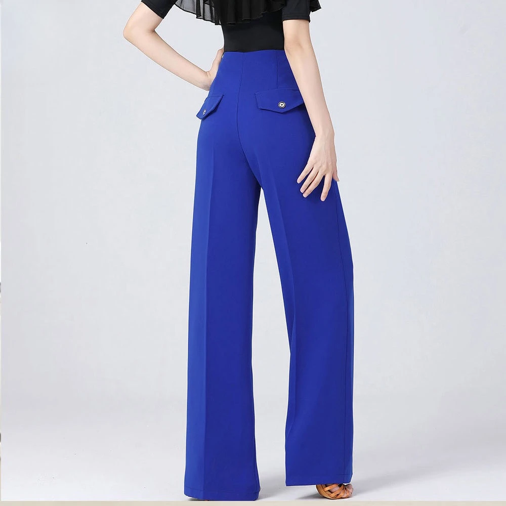 

Брюки для современного танца по индивидуальному заказу, женские национальные стандартные танцевальные брюки с широкими штанинами, платье для латинских танцев, социальные брюки с высокой талией