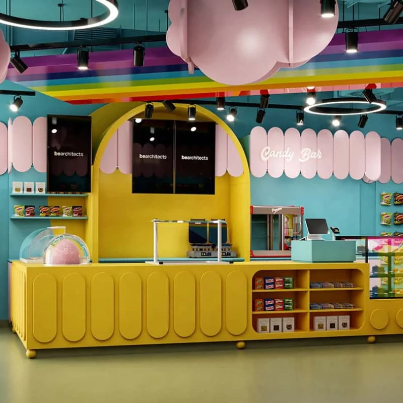 custom.Custom Shop Counters Shopping Mall Sweet Display Showcase Candy Shop Interior Design
