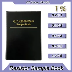 8500 pz 170 valori condensatore resistore Book 0201 0402 0603 0805 1206 componente elettronico 1% SMD Chip Resistance 0R-10M