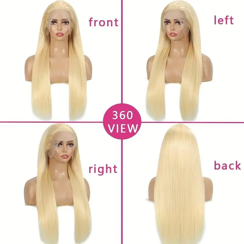 613 باروكة من شعر طبيعي 13x6 شعر مستعار أشقر مستقيم شعر بشري 200 كثافة 38 بوصة باروكات أمامية من الدانتيل 13x4 HD باروكات من الدانتيل للنساء