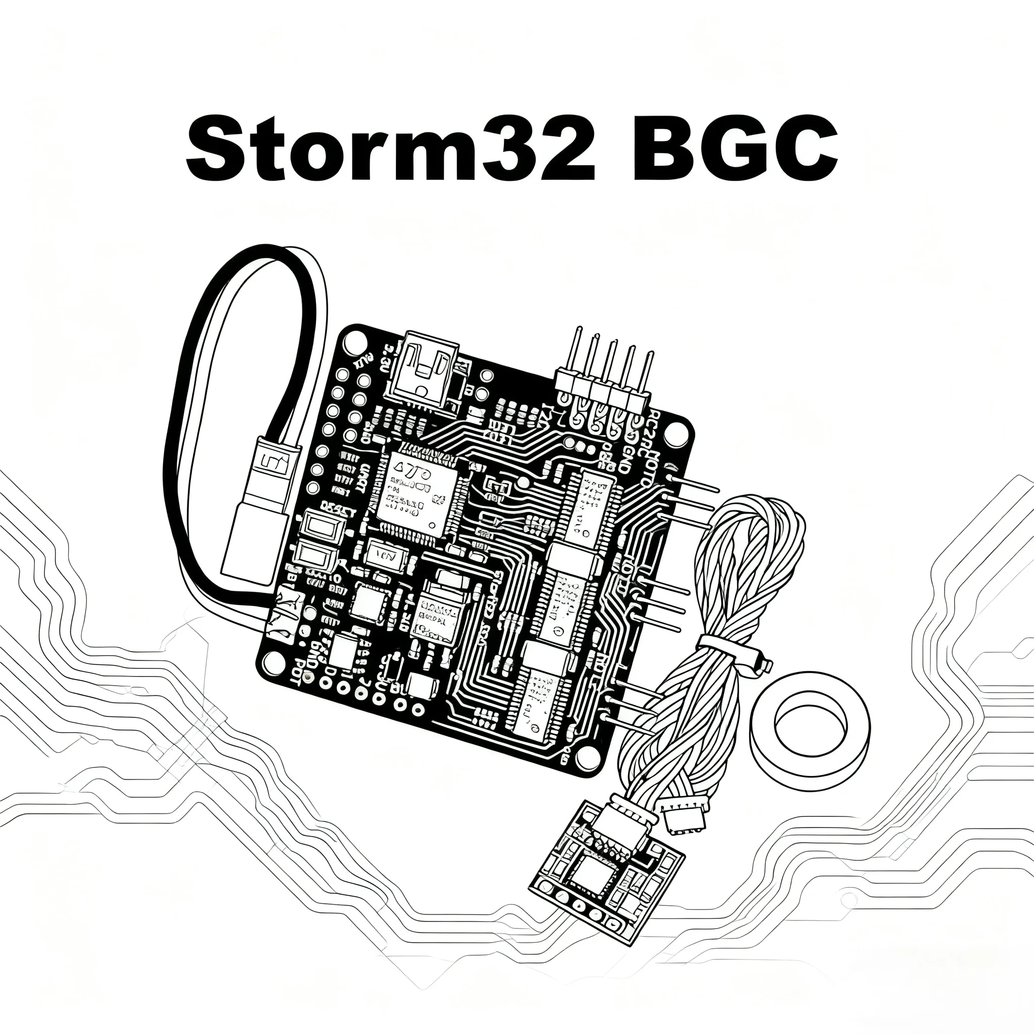 Rctosky Storm32 BGC 32Bit 3-Axis Brushless Gimbal Controller V1.32 DRV8313 Motor Driver for RC Drone Aircraft Model