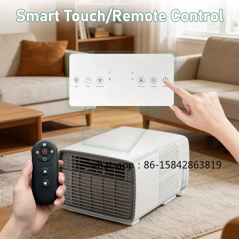 Room Air Conditioning Quiet Remote Control Cooling Only Mini Portable Air Conditioners for Kitchen Cabinet