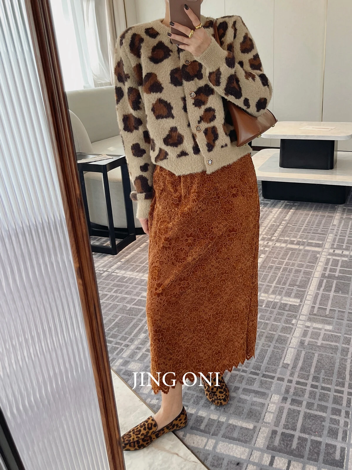 Leopard Cardigan Knitwear Sweater Luxury 2024 Spring Woman Clothing Y2K Korean Fashion Style Vintage Top Elegant Long Sleeve New