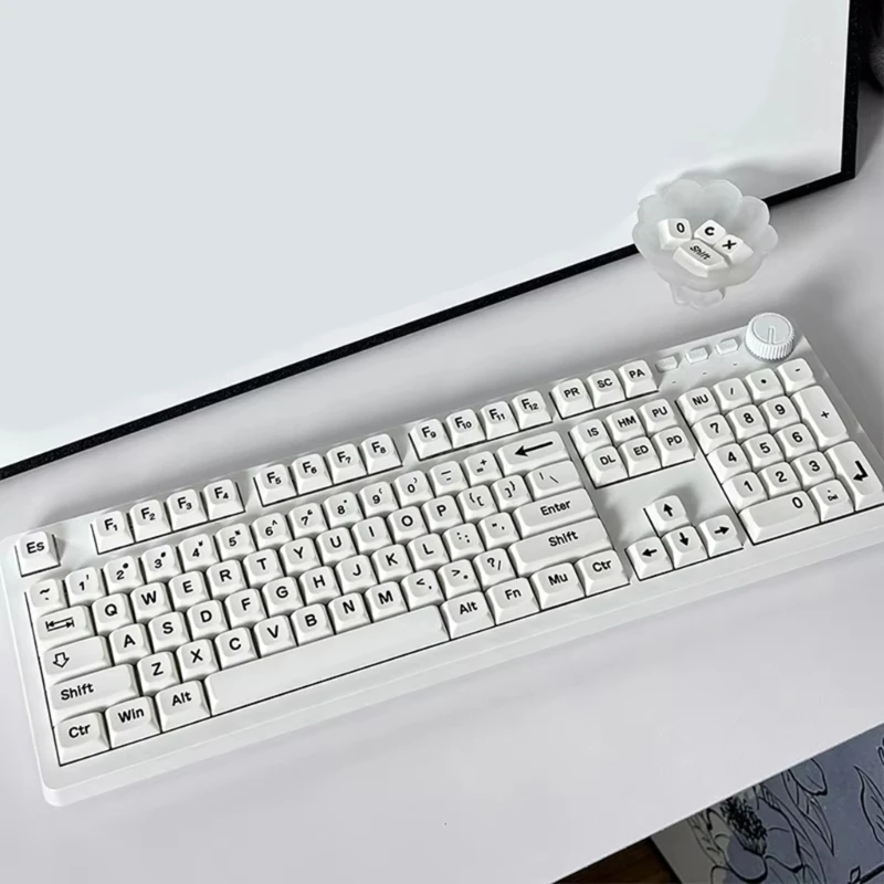 113 Cấu hình XDA chính Keycaps phông chữ lớn Keycaps PBT chủ đề màu đen trắng đơn giản