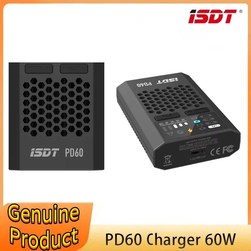 

ISDT URUAV PD60 60W 6A Type-C Input Battery Balance FPV Charger for 1-4S Lipo Battery RC Drone Quadcopter Multirotor