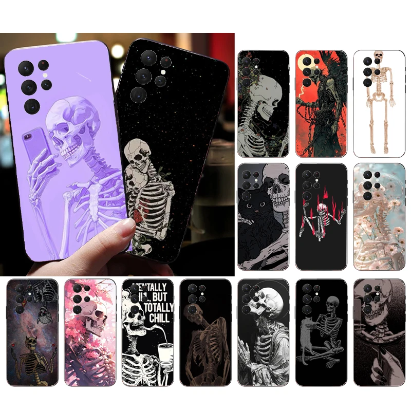 

Skeleton Art Phone Case For Samsung Galaxy S25 S24 S23 S22 S21 Ultra S24 S23 S22 S21 S25 Plus S24 S20 FE