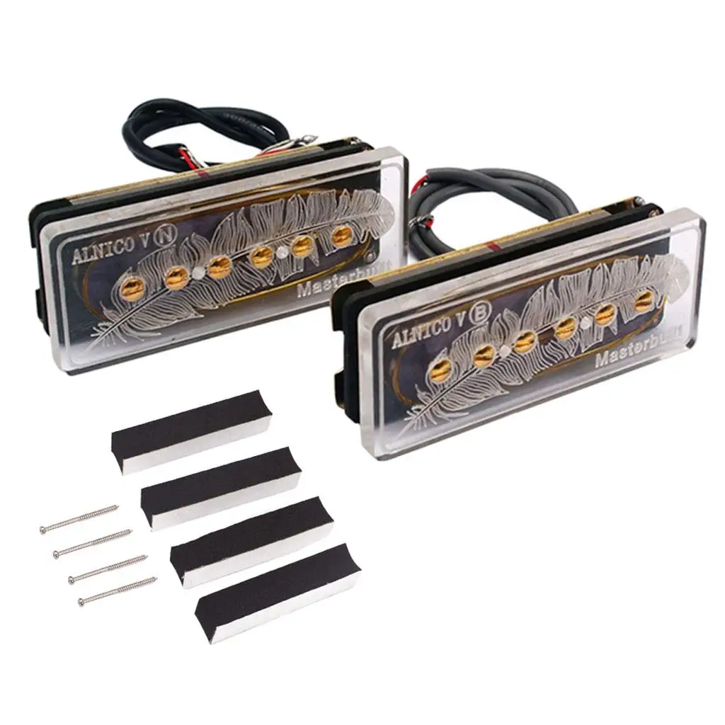 50mm 52mm Humbucker Pickup Set Soap Bar Style Hand Wound Alnico V Bridge Neck Replacement for Electric Guitar