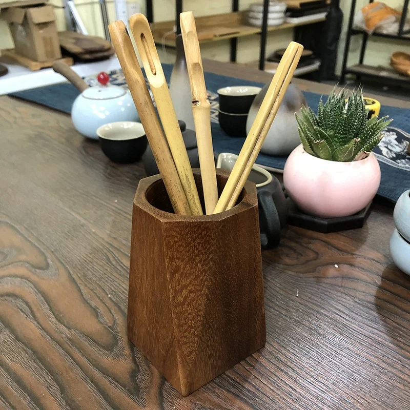 クリエイティブなクルミ材ペンホルダー多機能オフィス学生デスクオーガナイザー収納ボックス文房具ギフト天然木