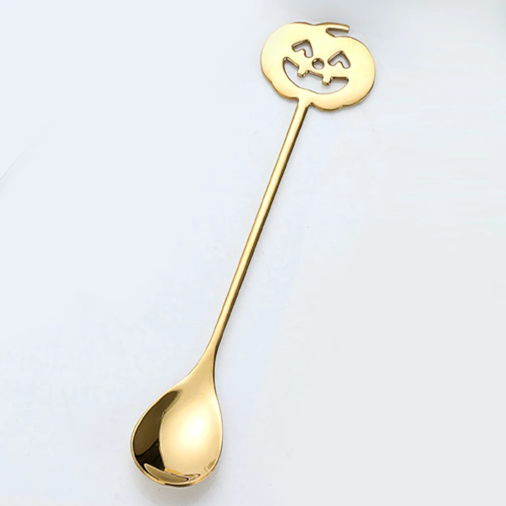 

Halloween Coffee Spoon Stainless Steel Cocktail Mixing Spoon No Burrs Multi-Function Stirring Spoons For Drinks Bar