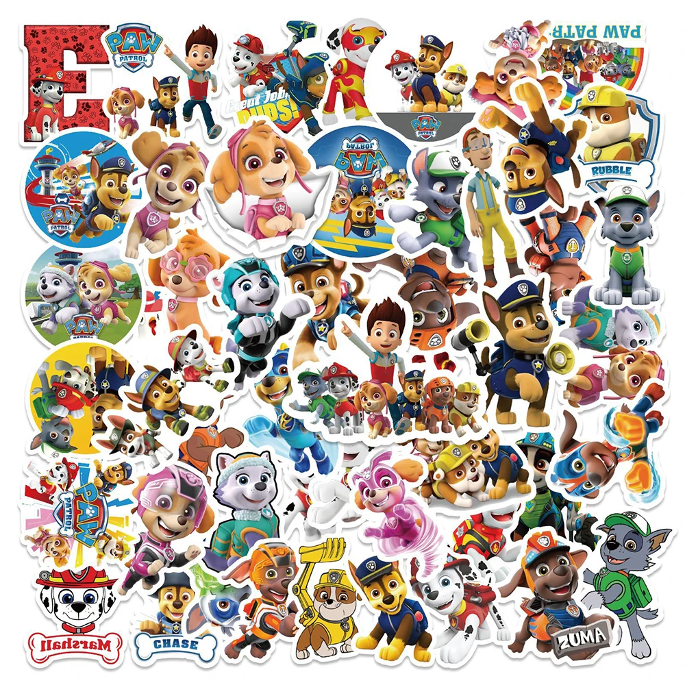 

10/30/50PCS Cartoon PAW Patrol Waterproof Stickers Anime Decals DIY Laptop Phone Skateboard Luggage Decoration Sticker Kids Toys