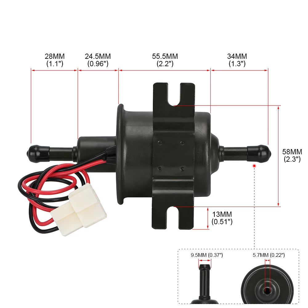 Universal 24V Electric Fuel Pump Low Pressure Bolt Fixing Wire Diesel Petrol HEP-02A For Car Carburetor Motorcycle ATV Gold