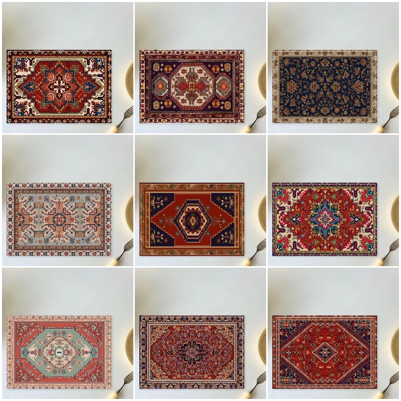 

Богемные салфетки с этническим узором и принтом, коврики для стола, праздничный декор стола, клетчатый дизайн, кухня, столовая, декор, льняной материал