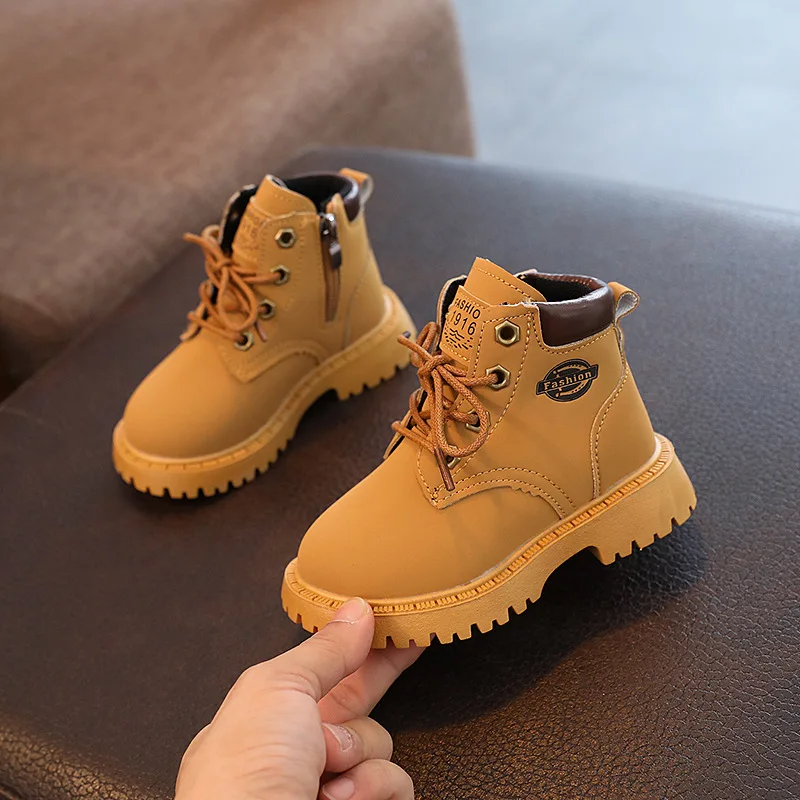 Children Little Yellow Boots Spring Autumn New Boys and Girls Short Boots Versatile Soft Side Zipper Casual Unisex Boot Non-slip