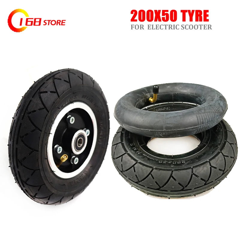 

200x50 wheel tyre Electric Scooter Tyre With Wheel Hub 8"Scooter Inflation Vehicle Aluminium Alloy Pneumatic Tire