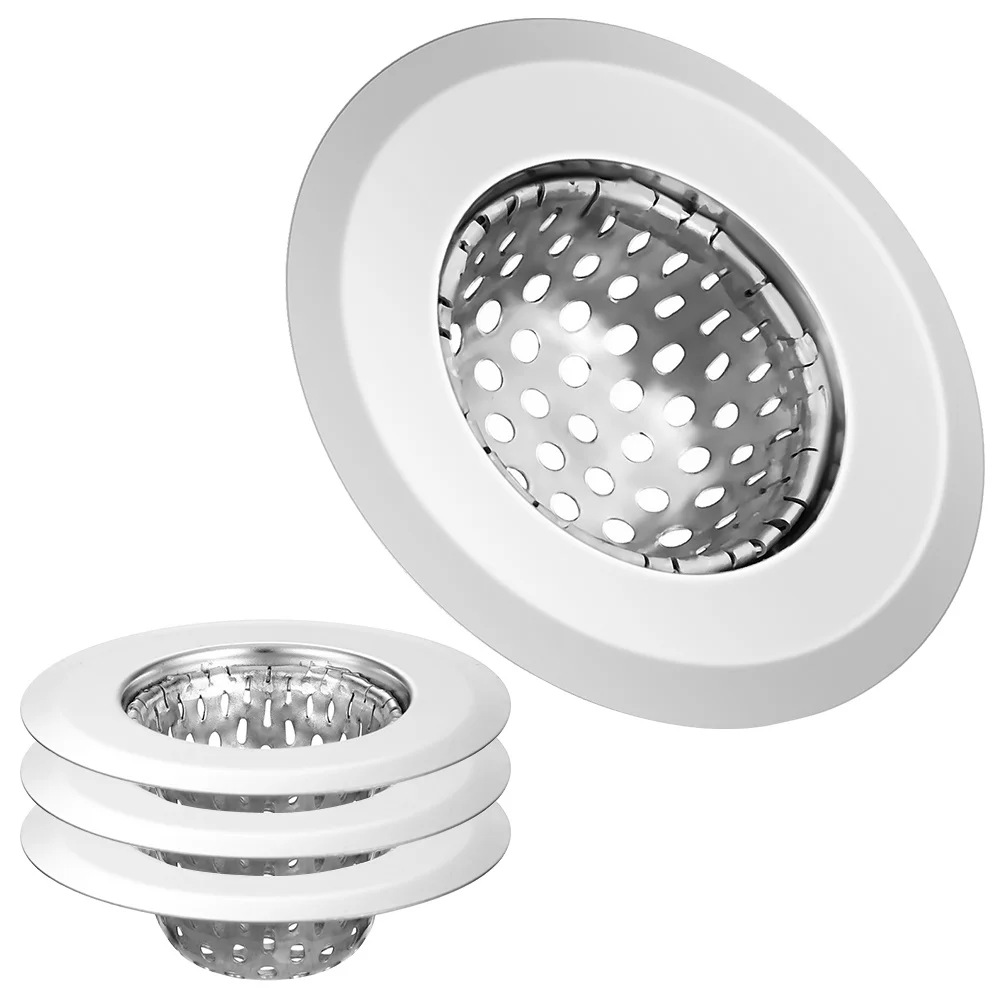 4 قطعة فلتر الفولاذ المقاوم للصدأ 5.5 سنتيمتر ضيق الترشيح مصفاة استنزاف المطبخ لقايا بقايا الطعام الشحوم قابلة لإعادة الاستخدام دائم #3