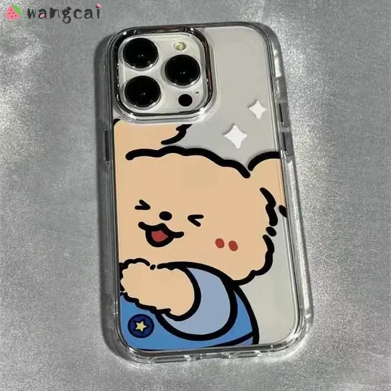 لموتورولا موتو G60 G60S G32 G73 E22 E22i E20 E13 G14 G53 G30 G10 جراب هاتف الكرتون جرو واضح مضحك زوجين غطاء #6