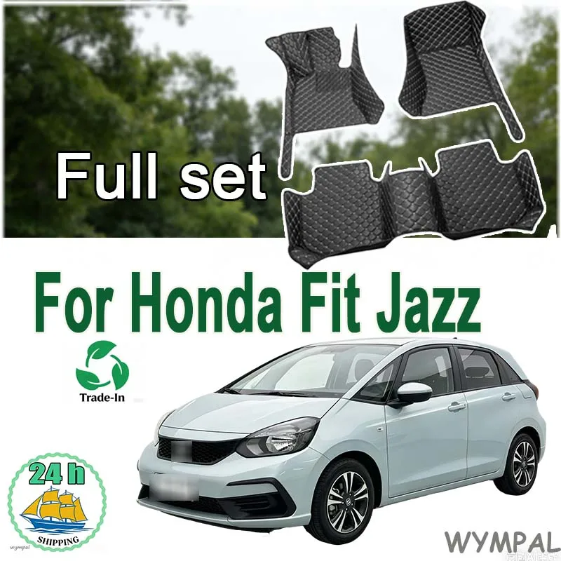 

Car Floor Mats For Honda Fit Jazz 2021 2022 2023 Auto Interior Styling Protect Waterproof Leather Rugs Decoration