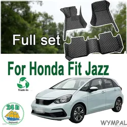 Car Floor Mats For Honda Fit Jazz 2021 2022 2023 Auto Interior Styling Protect Waterproof Leather Rugs Decoration