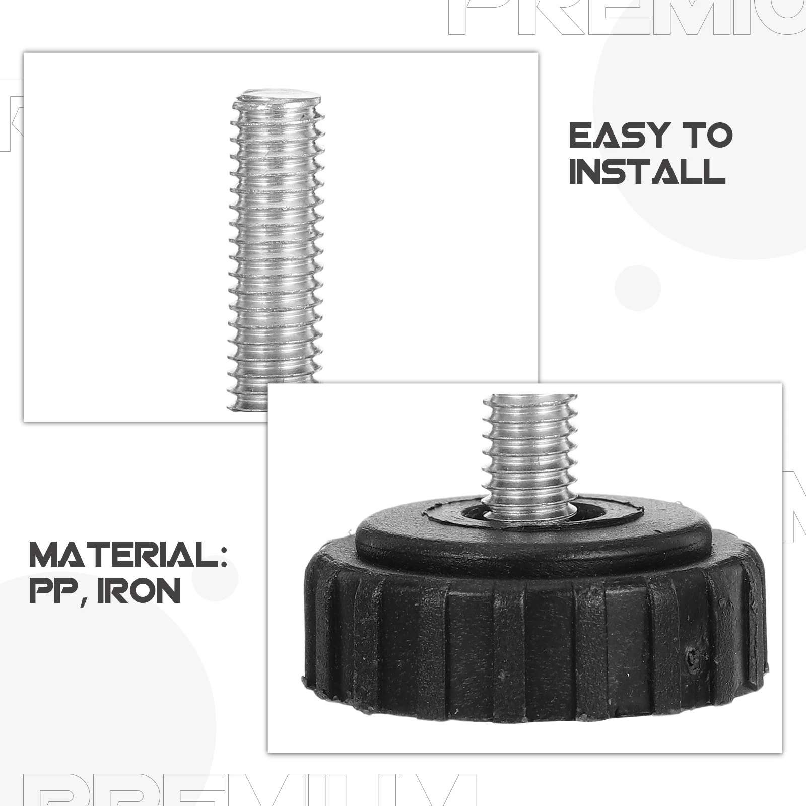 12 قطعة من وسادات القدم للأثاث القابلة للتعديل ومضادة للانزلاق ومطاط لكرسي الطاولة وأريكة السرير وخزانة الأرضية #5